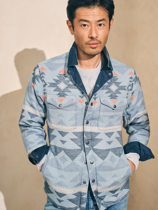 Doug Good Feather Reversible Bondi Jacket - Navy Six Rivers Turquoise