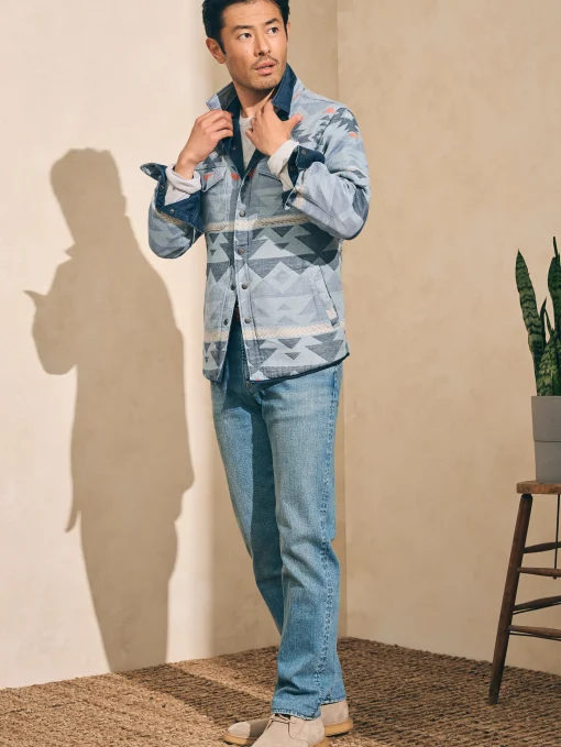 Doug Good Feather Reversible Bondi Jacket - Navy Six Rivers Turquoise