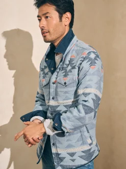 Doug Good Feather Reversible Bondi Jacket - Navy Six Rivers Turquoise