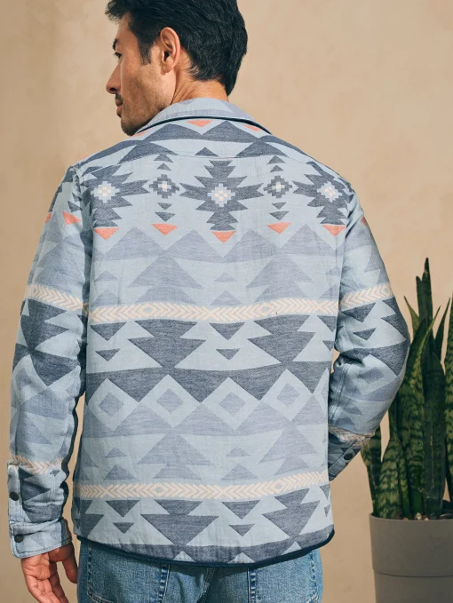 Doug Good Feather Reversible Bondi Jacket - Navy Six Rivers Turquoise