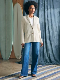 Inlet Knit Blazer - Light Oatmeal Melange