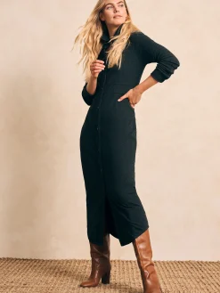 Legend™ Sweater Maxi Dress - Heathered Black Twill