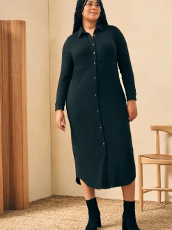 Legend™ Sweater Maxi Dress - Heathered Black Twill