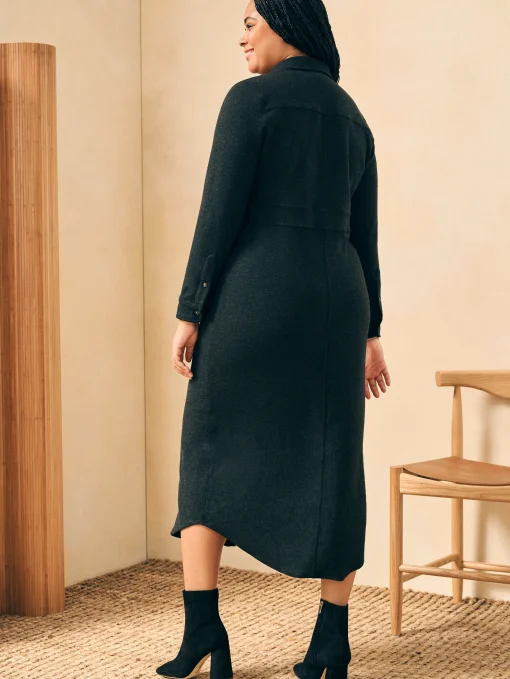 Legend™ Sweater Maxi Dress - Heathered Black Twill