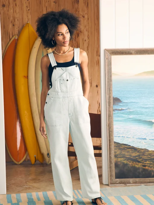 Organic Cotton Denim Riveter Overalls - Ocean Mist Wash